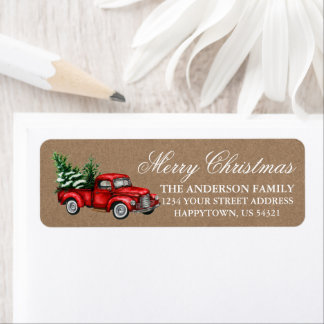 Vintager LKW Kraft Weihnachtsadresse