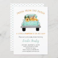 Vintager LKW mit Pumpkin Fall Babydusche