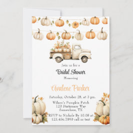 Vintager LKW mit Pumpkins-Brautparty Einladung