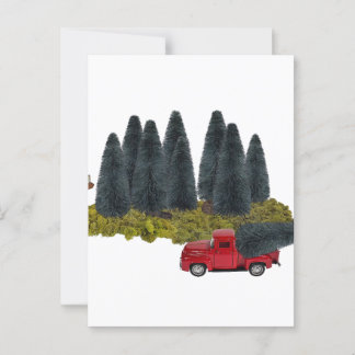 Vintager LKW mit Weihnachtsbaum Postkarte