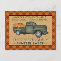 Vintager LKW-Pumpkin-Pflaster Rustikal Karierter F