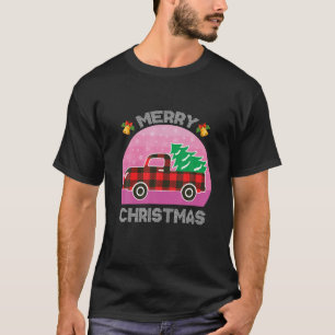 Vintager LKW Weihnachtsbaum Funny Frohe Weihnachte T-Shirt