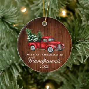 Vintager LKW Wohn Großeltern Weihnachten Keramik Ornament
