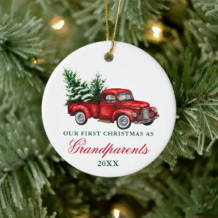 Vintager LKWs Weihnachten Weihnachten Keramik Ornament