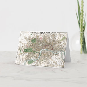 Vintager Londoner City Plan Alte Antike Karte