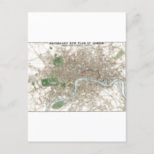 Vintager Londoner City Plan Alte Postkarte