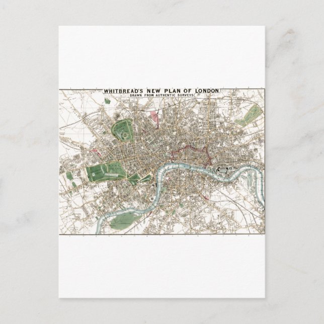 Vintager Londoner City Plan Alte Postkarte (Vorderseite)