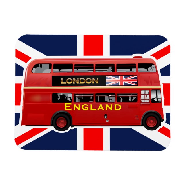 Vintager Londoner Doppeldecker Magnet (Horizontal)