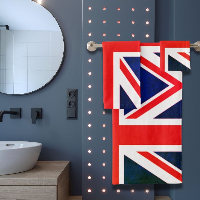 Vintager Londoner Fashion britischer Fahne Gewerks Badhandtuch Set (vintage london fashion british flag union jack bath towel set)