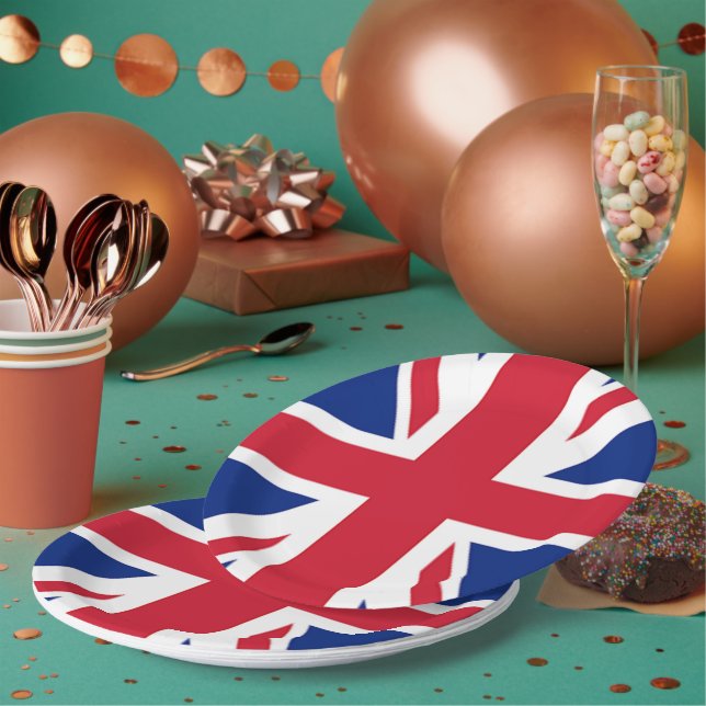 Vintager Londoner Fashion britischer Fahne Gewerks Pappteller (Multi)