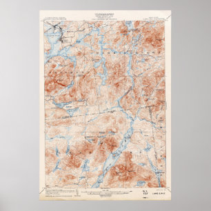 Vintager Long Lake New York Topografische Karte Poster