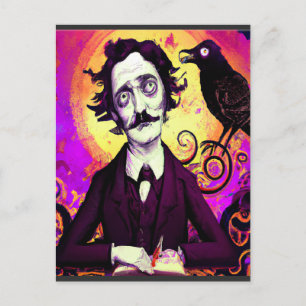 Vintager Look der digitalen Kunst Edgar Allan Poe  Postkarte
