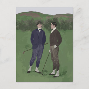 Vintager Look Golf Szene Postkarte
