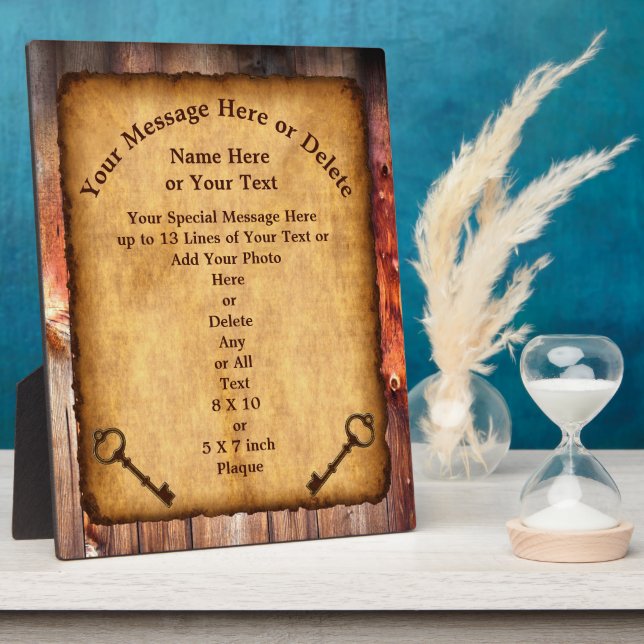 Vintager Look Personalisiert Plaque für jeden Anla Fotoplatte (Seite)