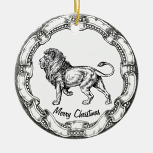 Vintager Löwe personifizieren Keramik Ornament