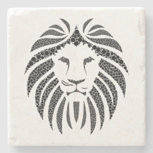 Vintager Löwenbildstein Steinuntersetzer