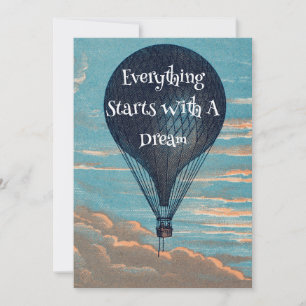 Vintager Luftballon Dream Traum Zitat Einladung