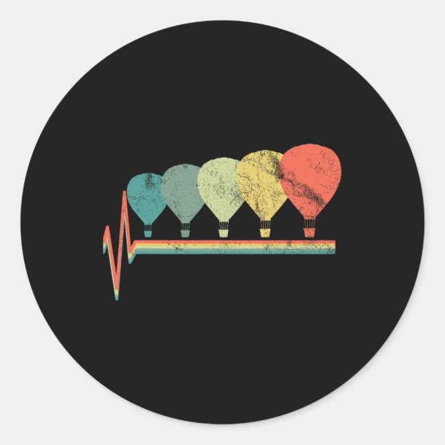 Vintager Luftballon-Pilot-Aviator Runder Aufkleber (Vorderseite)