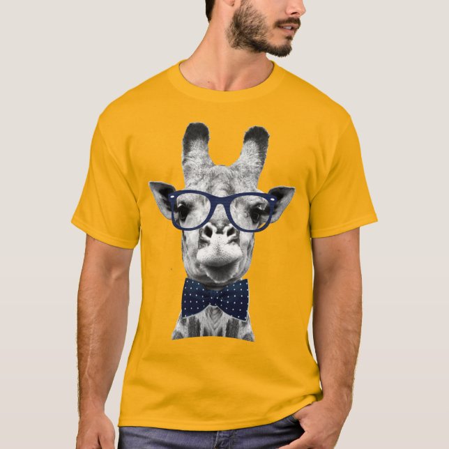 Vintager lustiger Giraffe-T - Shirt (Vorderseite)