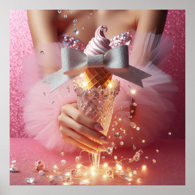 Vintager Luxus Glamour Sommerromantische Dessert Poster (Vorne)