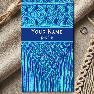 Vintager Macramé auf der 3. Visitenkarte