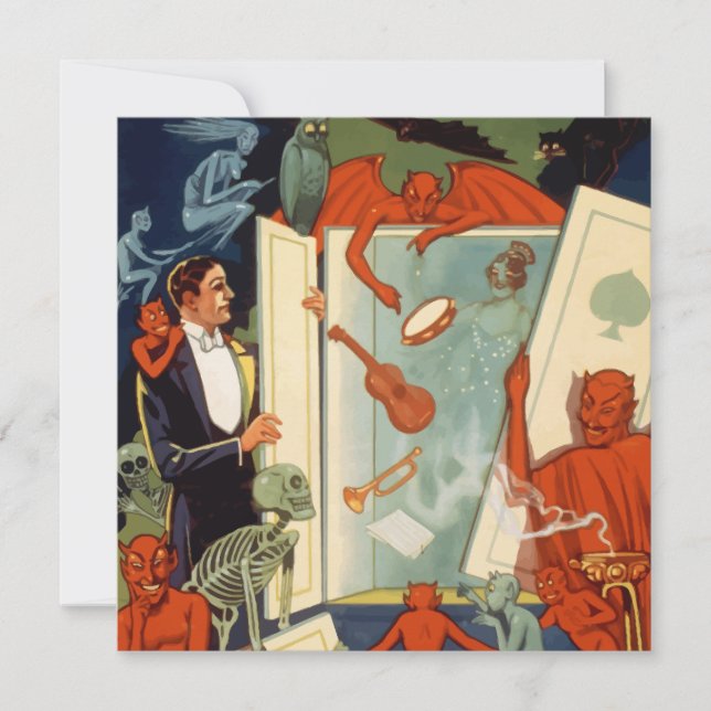 Vintager Magier Carter the Great Magic Act Einladung (Vorderseite)