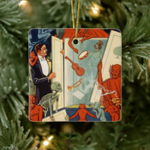 Vintager Magier Carter the Great Magic Act Keramikornament