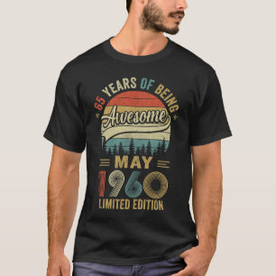 Vintager Mai 1960 65 Jahre alt 65. Geburtstag Männ T-Shirt