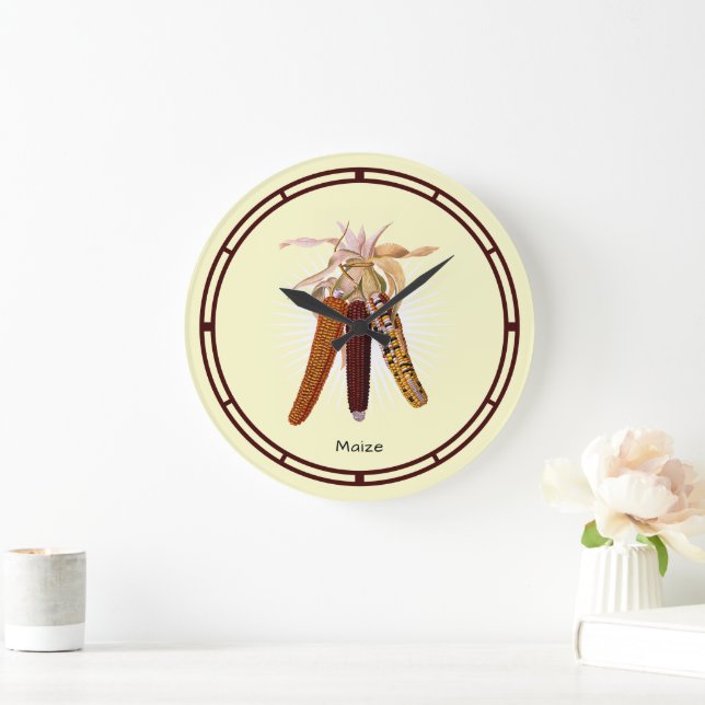Vintager Mais oder Mais Große Wanduhr (Zuhause)