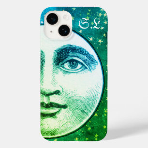 Vintager Mann im Mond Vollmond Gesicht Sepia Gold Case-Mate iPhone 14 Hülle