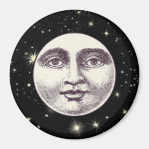 Vintager Mann im Vollmondgesicht Magnet
