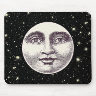 Vintager Mann im Vollmondgesicht Mousepad