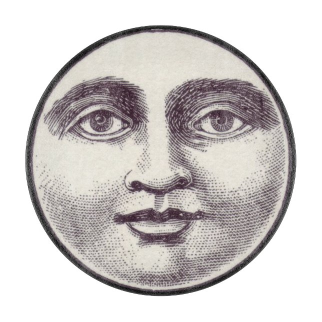 Vintager Mann im Vollmondgesicht Schneidebrett (Vorderseite)