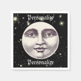 Vintager Mann im Vollmondgesicht Serviette