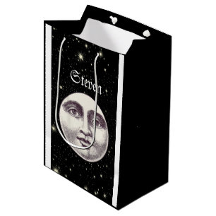 Vintager Mann in der Mondgeschenktasche Mittlere Geschenktüte