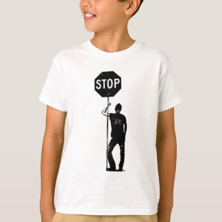 Vintager Mann mit Stoppschildern T-Shirt