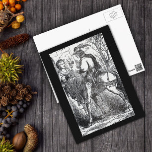 Vintager Märchenprinz auf der Prinzessin des Weiße Postkarte