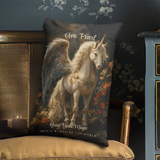 Vintager Märchenwald Unicorn Fantasie Lendenkissen