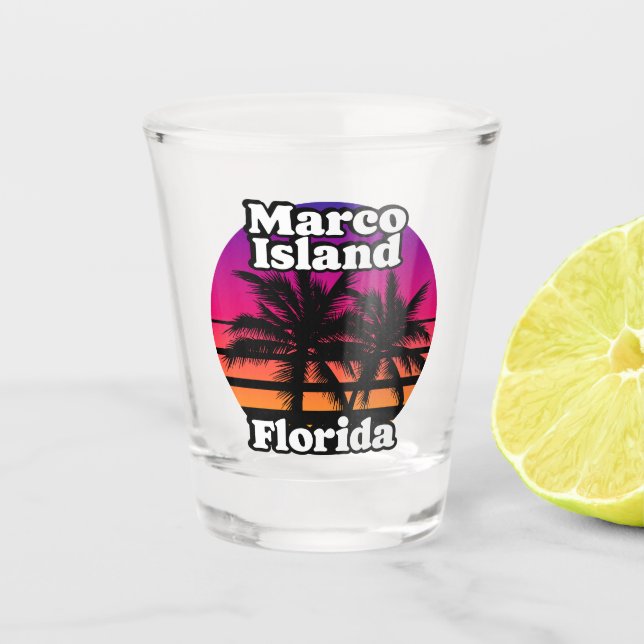 Vintager Marco Island Beach Florida Schnapsglas (Vorderseite)