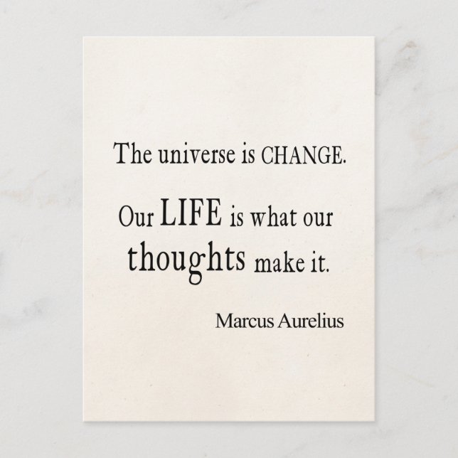 Vintager Marcus Aurelius Universe Change Life Quot Postkarte (Vorderseite)