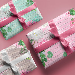 Vintager Markt für frische Blume Rustikales Holz Geschenkpapier Set