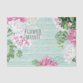 Vintager Markt für frische Blume Rustikales Holz Seidenpapier