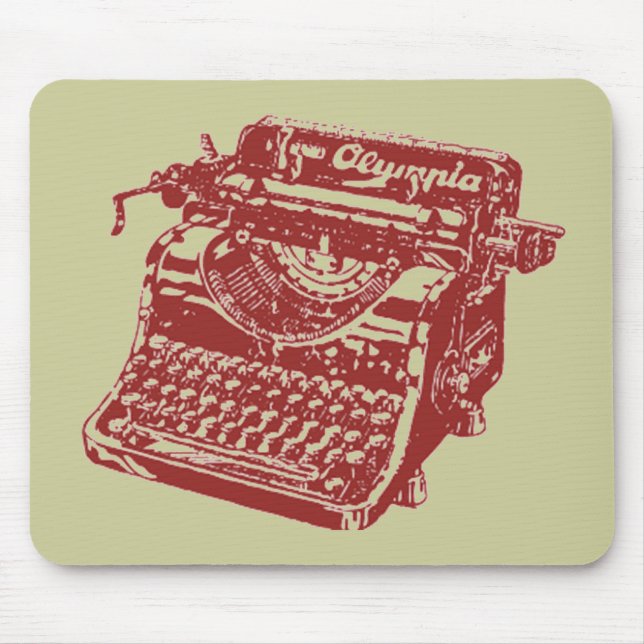 Vintager Maroon-Schreibmaschine Mousepad (Vorne)