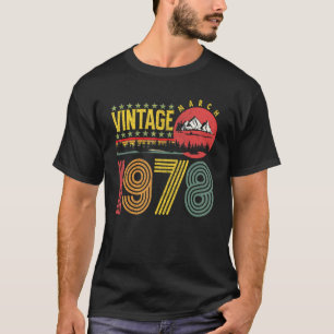 Vintager März 1978 44 Jahre alter Geburtstag 1 T-Shirt