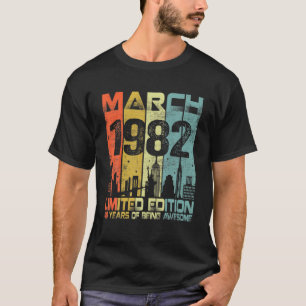 Vintager März 1982 Witziger 40. Geburtstag 40 Jah T-Shirt
