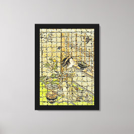 Vintager May Cuckoo mit zeitgenössischer Art Canva Leinwanddruck