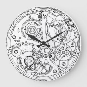 Vintager Mechanismus Große Wanduhr