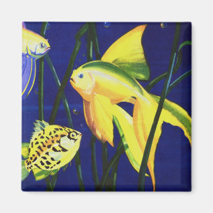 Vintager Meeresfisch, Extravagant Goldfish in Tank Magnet