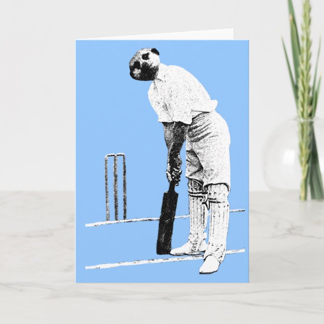 Vintager meerkat Cricketer Feiertagskarte (Vorderseite)