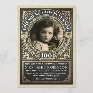 Vintager Meilenstein Einladungen zum Foto